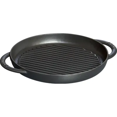 Staub - Patelnia żeliwna grillowa okrągła Chistera 26 cm czarny