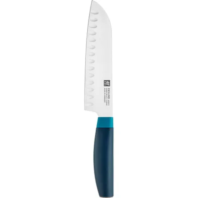 Zwilling - Nóż Santoku z rowkami Now S - 18 cm granatowy