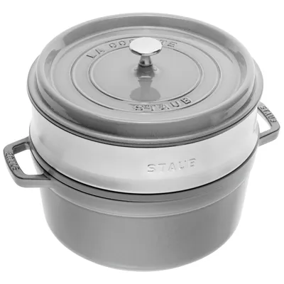 Staub - Garnek żeliwny okrągły z wkładem 3,8 L Grafitowy