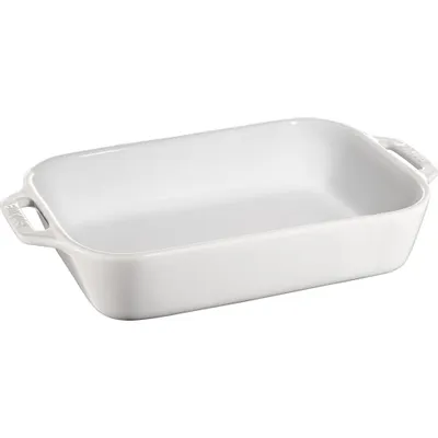 Staub - Prostokątny półmisek ceramiczny Cooking 2,4 L biały