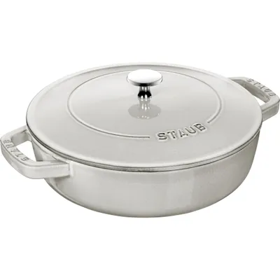 Staub - Patelnia żeliwna sauté Chistera Braiser 24 cm biała trufla