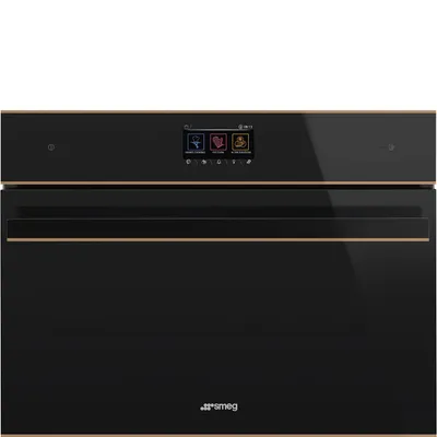 Smeg - Piekarnik elektryczny z funkcją mikrofali SO4604M2PNR Dolce Stil Novo Czarne szkło + miedź