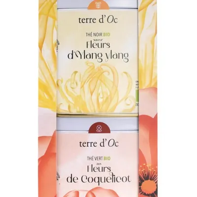 Terre d'Oc - Zestaw 2 herbat Organic Flowers Ylang ylang-Poppy