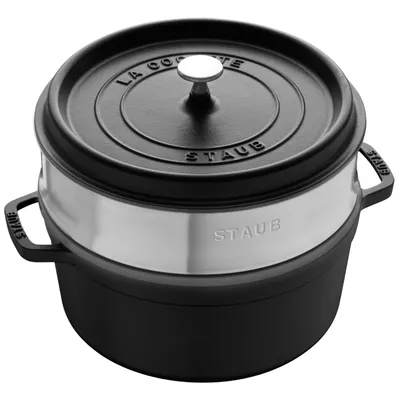 Staub - Garnek żeliwny okrągły z wkładem 3,8 L Czarny