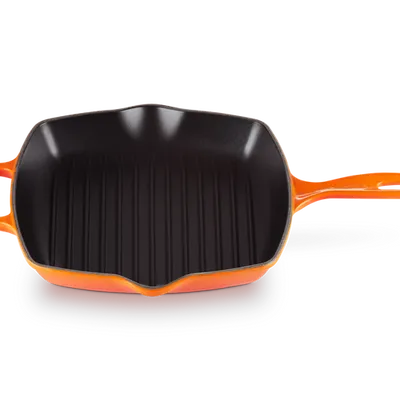 Le Creuset - Kwadratowa patelnia grillowa SIGNATURE Płomienny