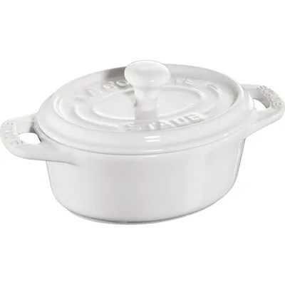 Staub - Mini garnek ceramiczny owalny La Cocotte 200 ml biały