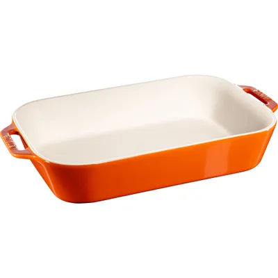 Staub - Prostokątny półmisek ceramiczny Cooking 4,5 L pomarańczowy