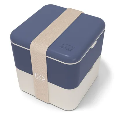 Monbento - Lunchbox Bento Square Made in France Blue Natural