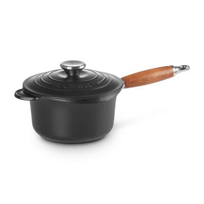 Le Creuset - Rondel z drewnianą rączką żeliwo czarny mat