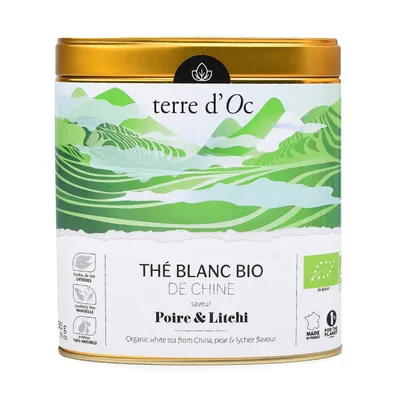 Terre d'Oc - Herbata biała 50 g White Tea Poire & Litchi