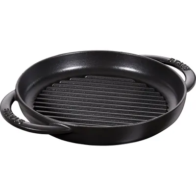 Staub - Patelnia żeliwna grillowa okrągła Chistera 22 cm czarny