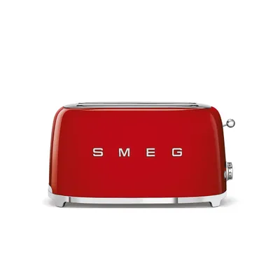 Smeg - Toster na 4 kromki (41x21cm) 50's Retro Style TSF02RDEU Czerwony