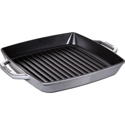 Staub - Patelnia żeliwna grillowa Chistera 28 cm grafitowy szary