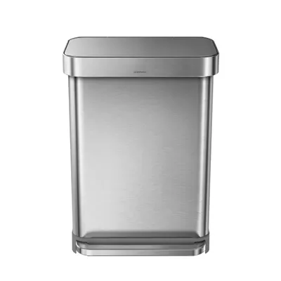 Simplehuman - Kosz na śmieci 55L pedałowy LINER POCKET - stal FPP