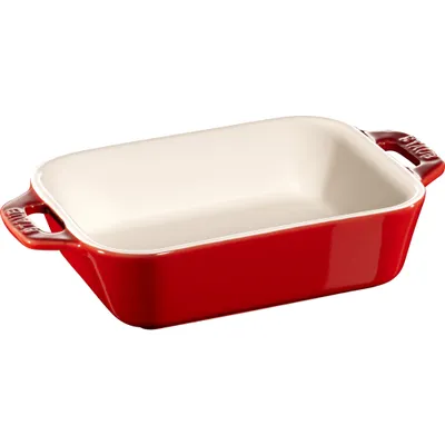 Staub - Prostokątny półmisek ceramiczny Cooking 400 ml czerwony