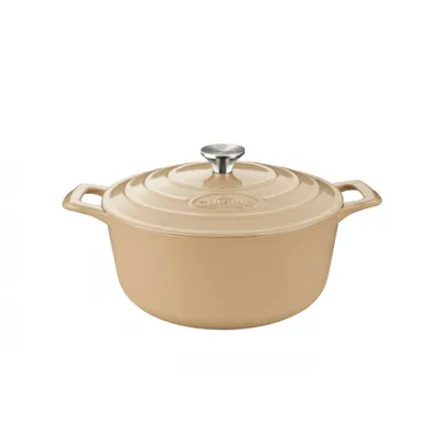 La Cuisine - Garnek żeliwny okrągły 26cm 4,75l Kremowy