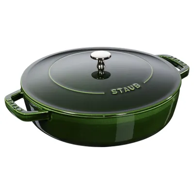 Staub - Patelnia żeliwna sauté Chistera Braiser 24 cm zielony