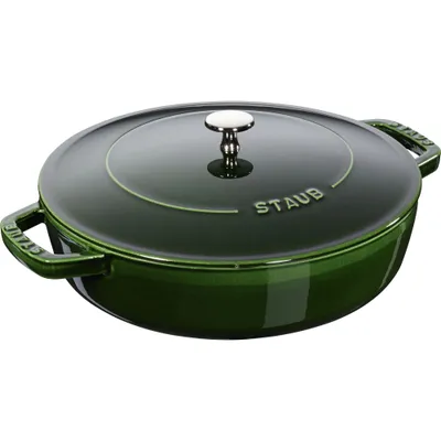 Staub - Patelnia żeliwna sauté Chistera Braiser 28 cm zielony