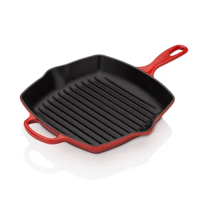 Le Creuset  - Kwadratowa patelnia grillowa SIGNATURE wiśnia