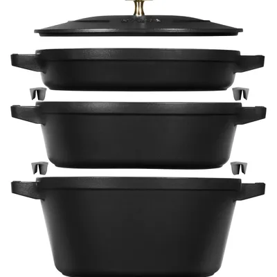 Staub - Zestaw naczyń śr. 24 cm 4-el. Czarny