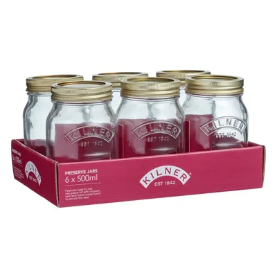 Kilner - Zestaw 6 słoików 0,5 l Preserve Jars