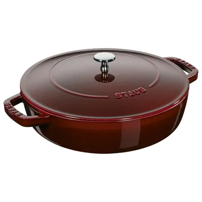 Staub - Patelnia żeliwna sauté Chistera Braiser 28 cm grenadynowy