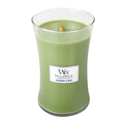 WoodWick - Świeca Duża Bergamot & Basil 120h