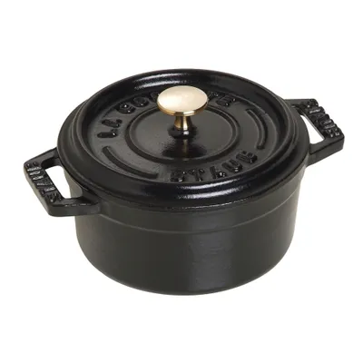 Staub - Mini garnek żeliwny okrągły La Cocotte 250 ml Czarny