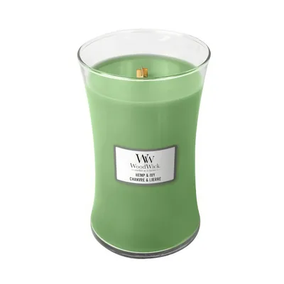 WoodWick - Świeca duża Hemp & Ivy 120h