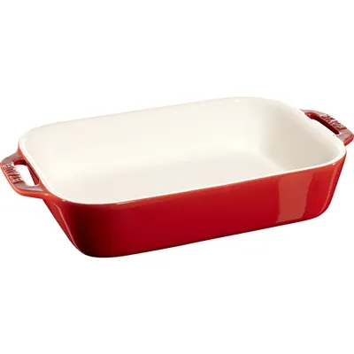 Staub - Prostokątny półmisek ceramiczny Cooking 2,4 L czerwony