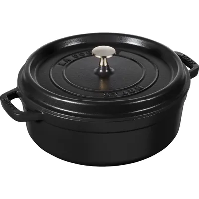 Staub - Garnek żeliwny okrągły płytki La Cocotte 3,8 L czarny