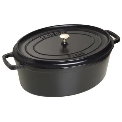 Staub - Garnek żeliwny owalny La Cocotte 12 L Czarny