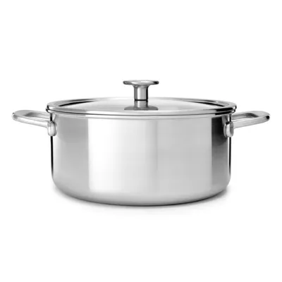 KitchenAid - Garnek z pokrywką 3-warstwowy, stalowy - 4,9L