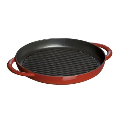 Staub - Patelnia żeliwna grillowa okrągła Chistera 26 cm czerwony