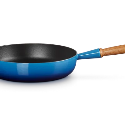 Le Creuset - Patelnia Sauté z drewnianym uchwytem żeliwo 28 cm Azure