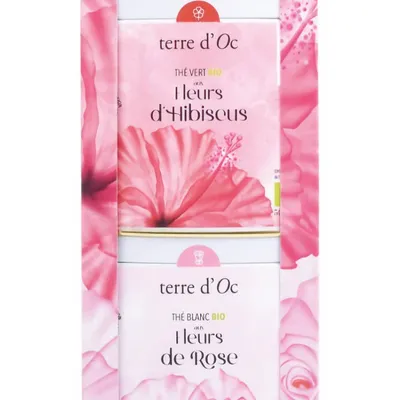 Terre d'Oc - Zestaw 2 herbat Organic Flowers Hibiscus-Rose