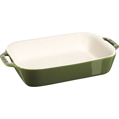 Staub - Prostokątny półmisek ceramiczny Cooking 2,4 L zielony