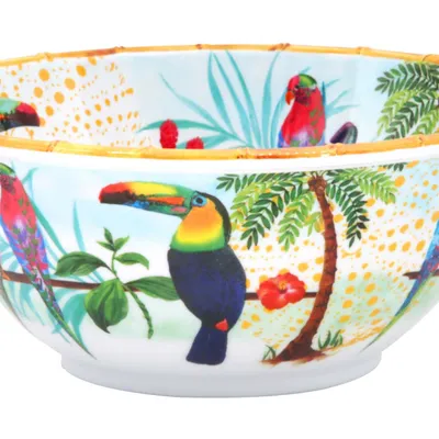 Les Jardins de la Comtesse - Miska z melaminy do sałatek Toucans of Rio 25 cm