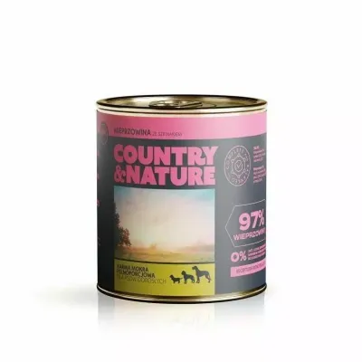 COUNTRY&NATURE Bezzbożowa Mokra Karma Wieprzowina Z Szpinakiem 850g