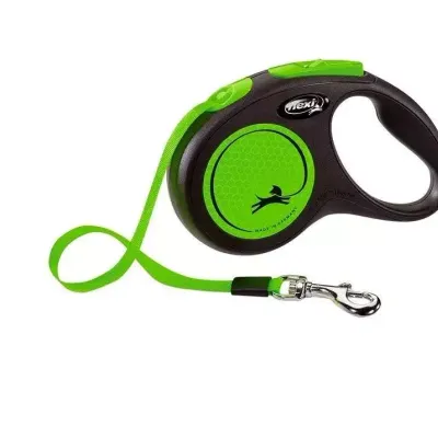 Flexi Smycz New Classic S Taśma 5m Do 15kg Green Neon