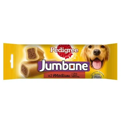 Pedigree Jumbone Przysmak Dla Dorosłych Psów Średniej Wielkości Z Wołowiną 180g