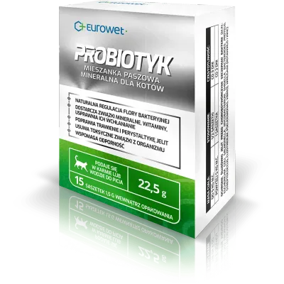 Eurowet Probiotyk W Saszetkach Dla Kotów 15x1,5g