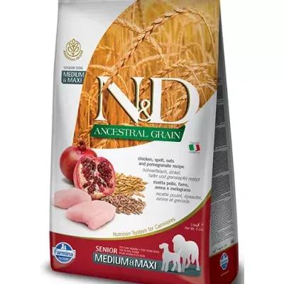 Farmina N&D Ancestral Grain Canine Senior Medium&Maxi Chicken&Pomegranate 2,5kg