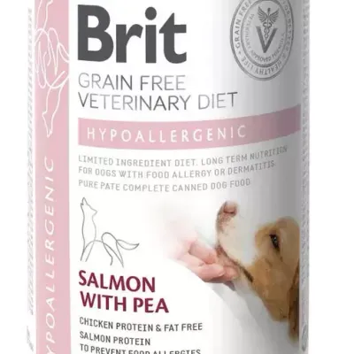 Brit Grain Free Veterinary Diet Dog Hypoallergenic Łosoś Z Groszkiem 400g