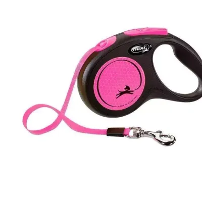 Flexi Smycz Classic M Taśma 5m Do 25kg Neon Pink