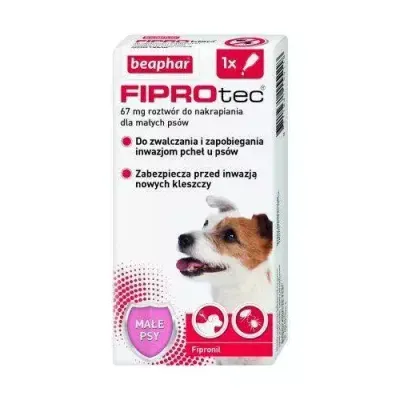 BEAPHAR Fiprotec Fiprotec S 1 Pipeta Kropli Przeciwko Ektopasożytom Dla Małych Psów 67mg