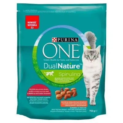 Purina One Dual Nature Spirulina Karma Dla Dorosłych Kotów Wołowina 750g