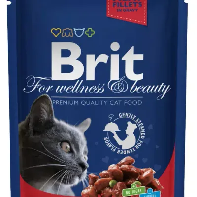 Brit Premium Cat Dla Kotów Dorosłych Z Wołowiną I Groszkiem 100g