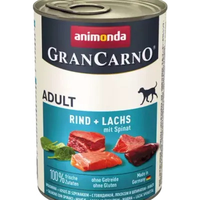 Animonda GranCarno Adult Dog Wołowina + Łosoś Z Szpinakiem 800g