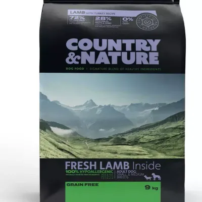 COUNTRY&NATURE Lamb And Turkey Recipe Adult Dog Small & Medium Breeds 9kg